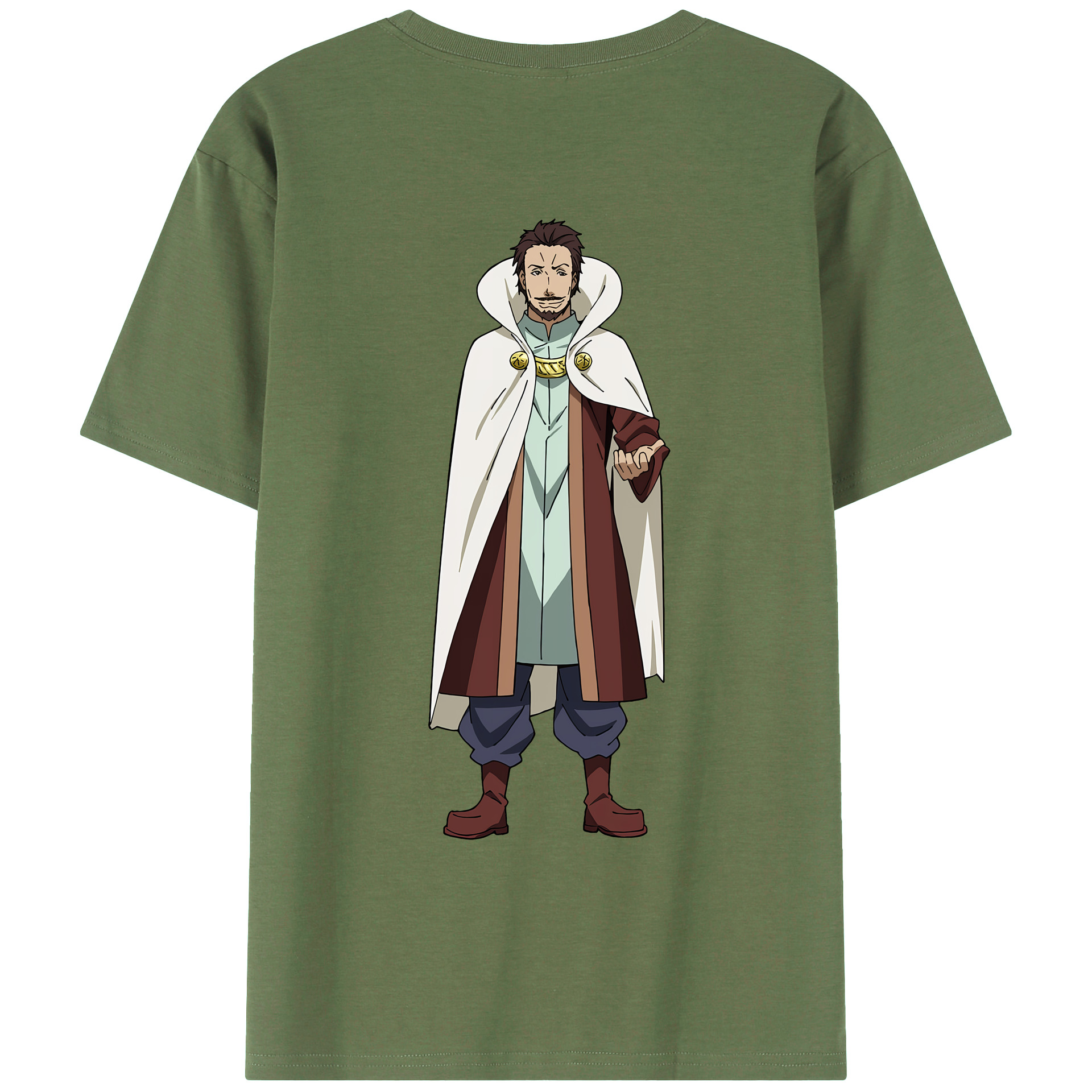 （画像用） 転スラ Regarding Reincarnated to Slime 綿100％ メンズ半袖Tシャツ（バックプリント） 通気性